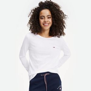 Tommy Jeans dámské bílé tričko Jersey - XS (100)